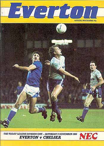 programme cover for Everton v Chelsea, Saturday, 8th Nov 1986