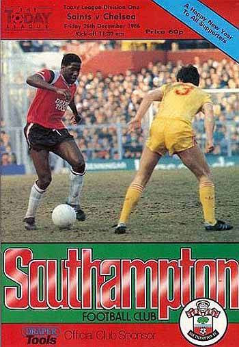 programme cover for Southampton v Chelsea, Friday, 26th Dec 1986
