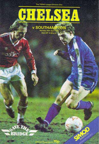 programme cover for Chelsea v Southampton, Monday, 20th Apr 1987