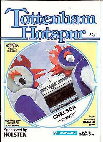 programme cover for Tottenham Hotspur v Chelsea, Saturday, 22nd Aug 1987