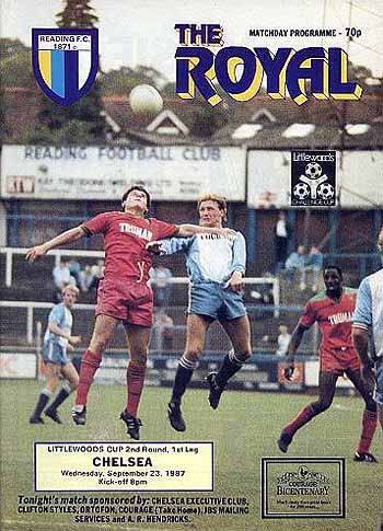 programme cover for Reading v Chelsea, Wednesday, 23rd Sep 1987