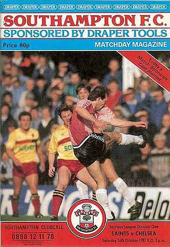 programme cover for Southampton v Chelsea, Saturday, 24th Oct 1987