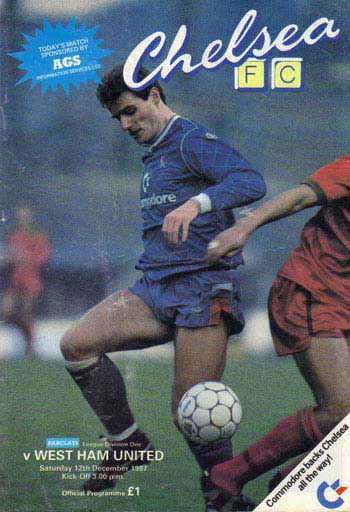 programme cover for Chelsea v West Ham United, Saturday, 12th Dec 1987