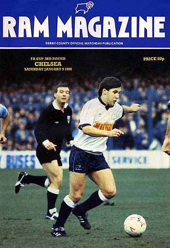 programme cover for Derby County v Chelsea, Saturday, 9th Jan 1988