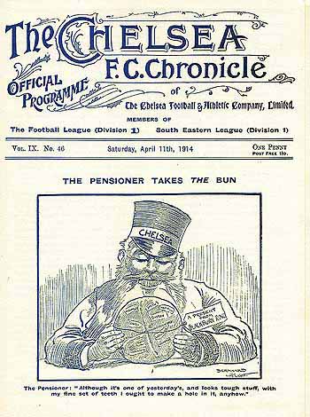 programme cover for Chelsea v Blackburn Rovers, 11th Apr 1914