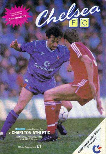 programme cover for Chelsea v Charlton Athletic, Saturday, 7th May 1988