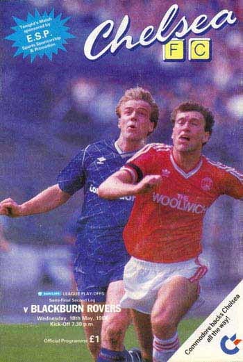 programme cover for Chelsea v Blackburn Rovers, Wednesday, 18th May 1988