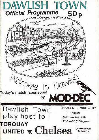 programme cover for Torquay United v Chelsea, 8th Aug 1988