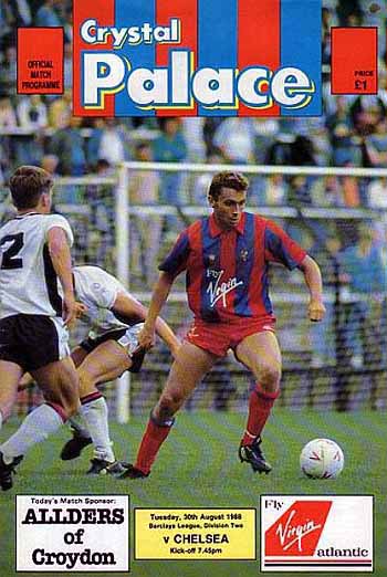 programme cover for Crystal Palace v Chelsea, Tuesday, 30th Aug 1988