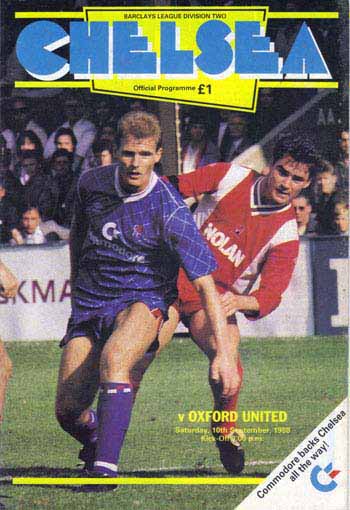programme cover for Chelsea v Oxford United, Saturday, 10th Sep 1988
