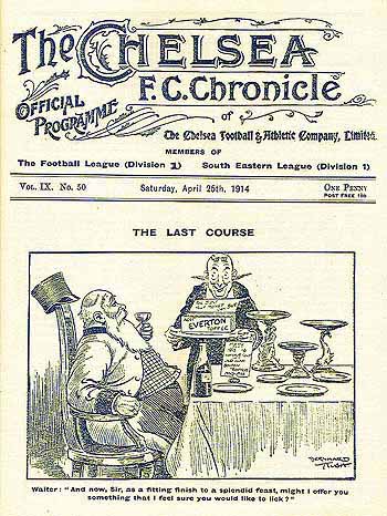 programme cover for Chelsea v Everton, 25th Apr 1914