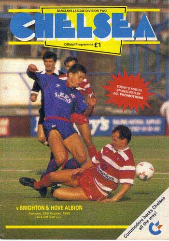 programme cover for Chelsea v Brighton And Hove Albion, Saturday, 29th Oct 1988