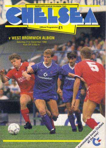 programme cover for Chelsea v West Bromwich Albion, Saturday, 31st Dec 1988