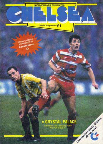 programme cover for Chelsea v Crystal Palace, Saturday, 14th Jan 1989