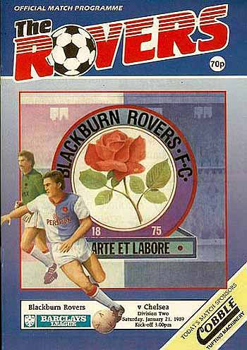 programme cover for Blackburn Rovers v Chelsea, Saturday, 21st Jan 1989