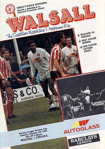 programme cover for Walsall v Chelsea, Saturday, 4th Feb 1989