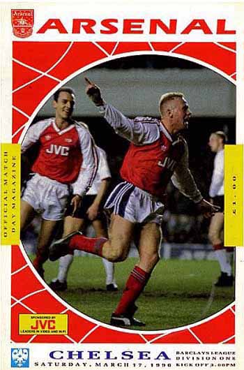 programme cover for Arsenal v Chelsea, Saturday, 17th Mar 1990