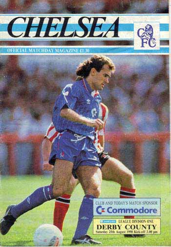 programme cover for Chelsea v Derby County, Saturday, 25th Aug 1990