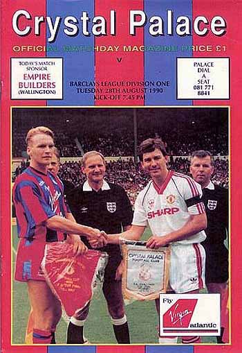 programme cover for Crystal Palace v Chelsea, Tuesday, 28th Aug 1990