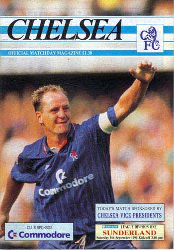 programme cover for Chelsea v Sunderland, Saturday, 8th Sep 1990