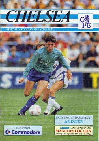 programme cover for Chelsea v Manchester City, 22nd Sep 1990