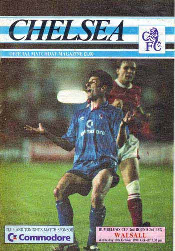 programme cover for Chelsea v Walsall, Wednesday, 10th Oct 1990