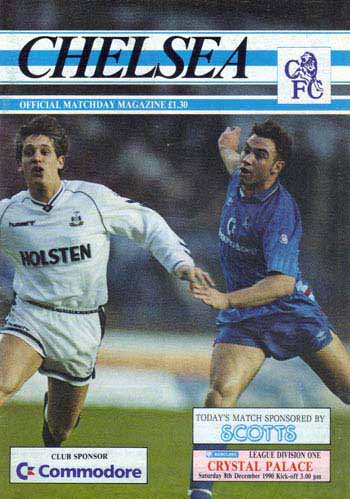programme cover for Chelsea v Crystal Palace, 8th Dec 1990