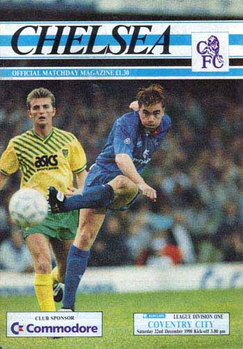 programme cover for Chelsea v Coventry City, 22nd Dec 1990