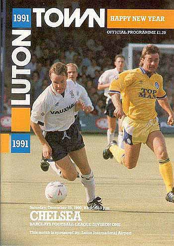 programme cover for Luton Town v Chelsea, Saturday, 29th Dec 1990