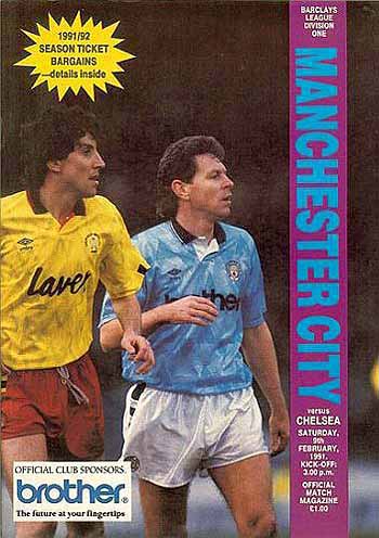 programme cover for Manchester City v Chelsea, 9th Feb 1991