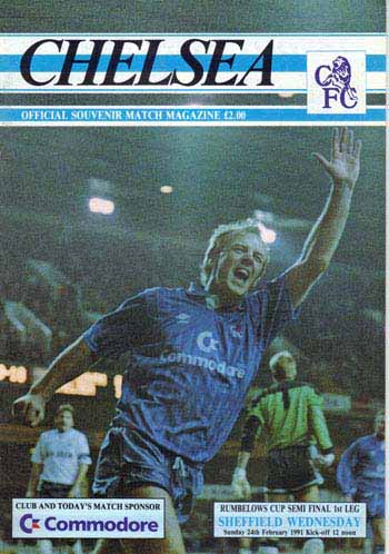 programme cover for Chelsea v Sheffield Wednesday, 24th Feb 1991