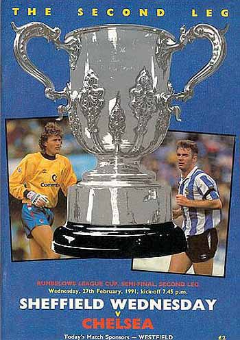 programme cover for Sheffield Wednesday v Chelsea, 27th Feb 1991