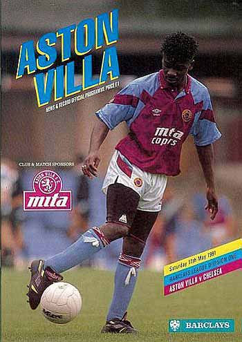 programme cover for Aston Villa v Chelsea, Saturday, 11th May 1991