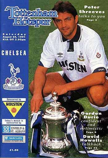 programme cover for Tottenham Hotspur v Chelsea, Saturday, 24th Aug 1991