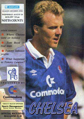 programme cover for Chelsea v Notts County, 28th Aug 1991
