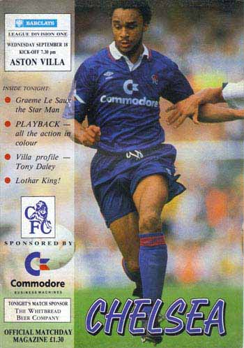 programme cover for Chelsea v Aston Villa, 18th Sep 1991
