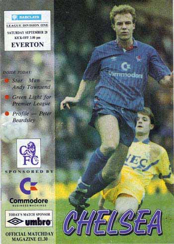programme cover for Chelsea v Everton, Saturday, 28th Sep 1991