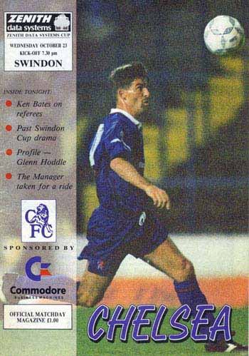 programme cover for Chelsea v Swindon Town, Wednesday, 23rd Oct 1991