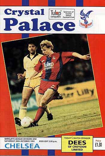 programme cover for Crystal Palace v Chelsea, 26th Oct 1991
