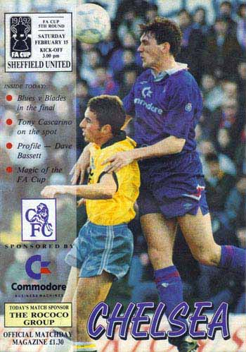 programme cover for Chelsea v Sheffield United, 15th Feb 1992