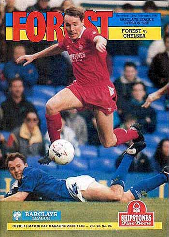 programme cover for Nottingham Forest v Chelsea, 22nd Feb 1992