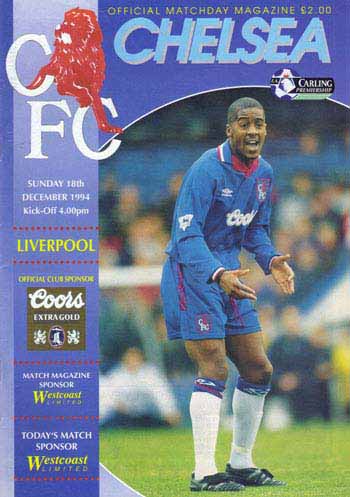 programme cover for Chelsea v Liverpool, Sunday, 18th Dec 1994