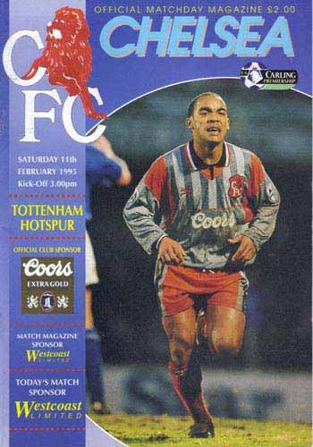 programme cover for Chelsea v Tottenham Hotspur, Saturday, 11th Feb 1995