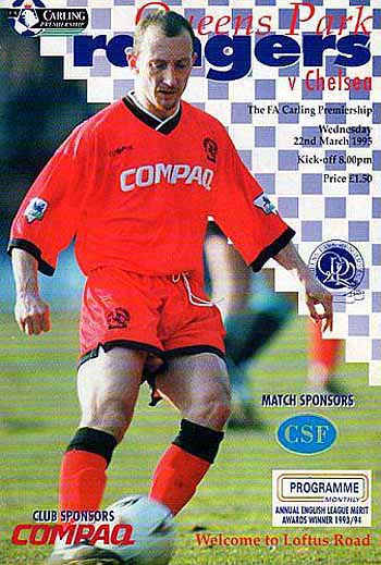 programme cover for Queens Park Rangers v Chelsea, Wednesday, 22nd Mar 1995