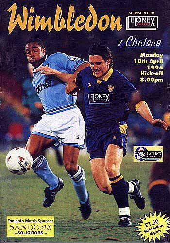 programme cover for Wimbledon v Chelsea, 10th Apr 1995
