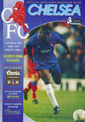 programme cover for Chelsea v Queens Park Rangers, Saturday, 29th Apr 1995