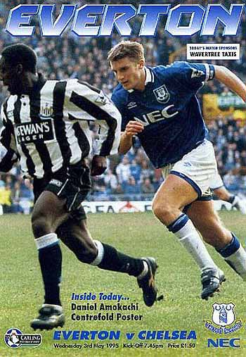 programme cover for Everton v Chelsea, 3rd May 1995