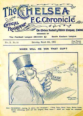 programme cover for Chelsea v Newcastle United, Saturday, 6th Mar 1915