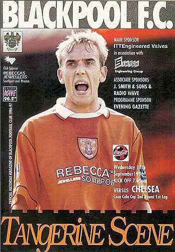 programme cover for Blackpool v Chelsea, 18th Sep 1996