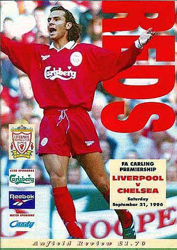 programme cover for Liverpool v Chelsea, 21st Sep 1996